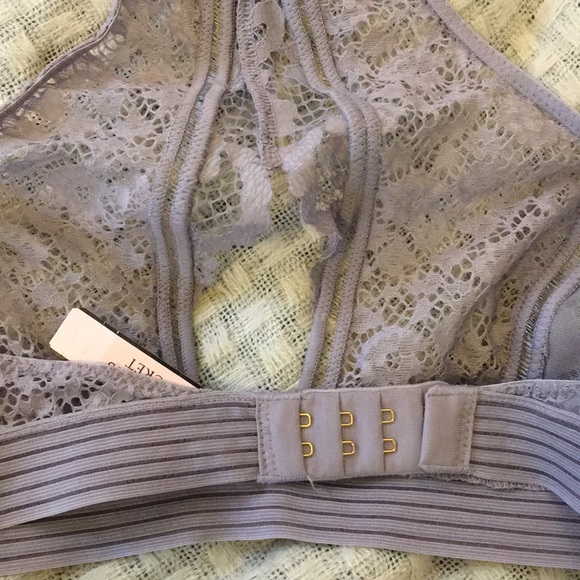 Victoria’s Secret halter bralette, S gray/tan - Picture 3 of 6
